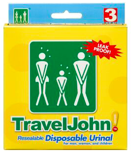 TravelJohn Urinkolbe  3 stk. (udløb: 01/2025) - SPAR 20%